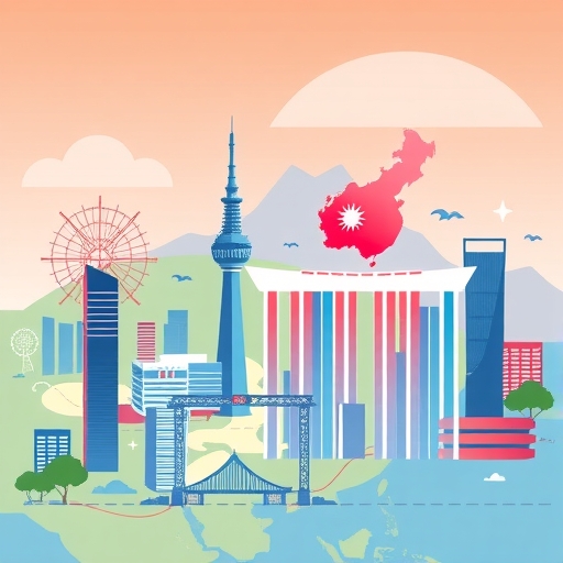 全球經濟挑戰與機會的插圖，台灣市場韌性與創新成長，數位信任與資本市場的活力商業景觀