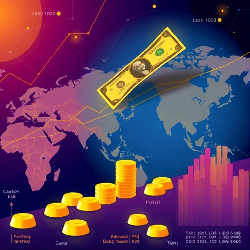 黃金價格上漲趨勢與美元貶值圖示