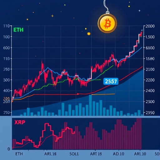 加密貨幣市場圖表顯示 ETH XRP SOL ADA 價格下跌，投資者擔憂，比特幣貪婪與恐懼指數極度恐懼