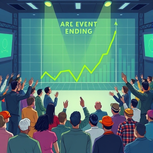 數位預測市場介面顯示事件結束的上升趨勢與參與者預測