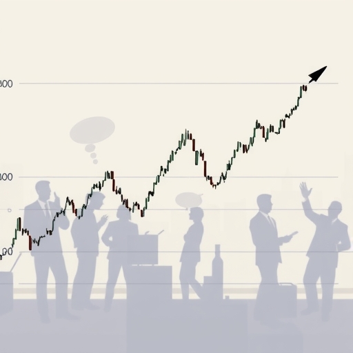 財務圖表顯示50日移動平均線向下穿越200日移動平均線,形成死亡交叉,背景中擔憂的投資者拋售資產