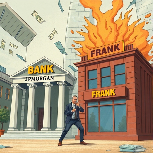 摩根大通大樓與Frank新創衝突的緊張插圖