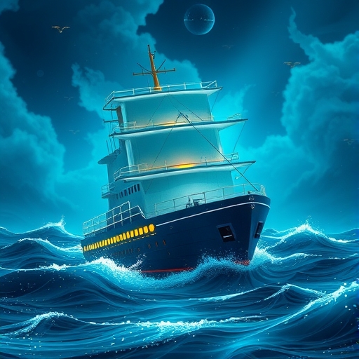 船隻在風暴肆虐的金融海域中航行，象徵策略性投資與數位資產領域的挑戰