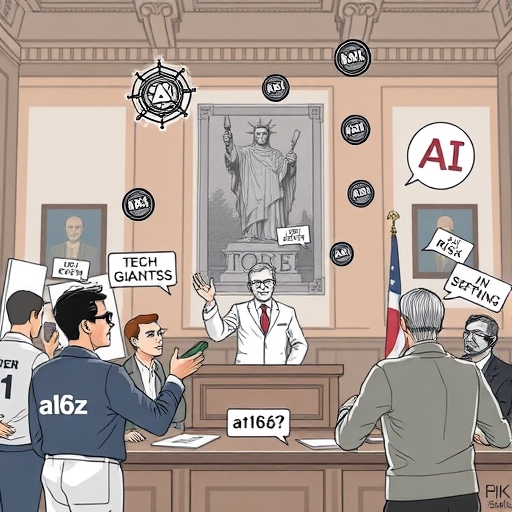 紐約州議會中科技巨頭與立法者關於AI風險的激烈辯論場景