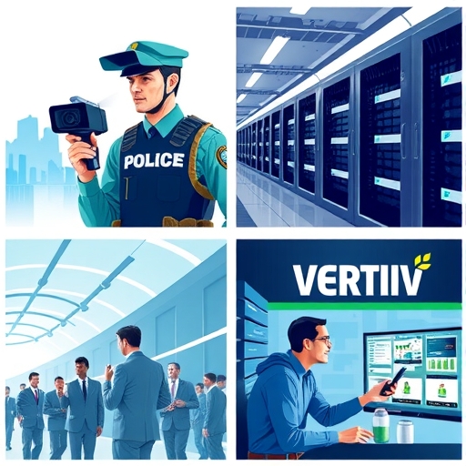 展示各公司多元場景的插圖：Axon顯示警察使用身體攝像機，Vertiv呈現先進數據中心冷卻系統，DraftKings描繪人們享受線上體育博彩，代表它們獨特的成長驅動力