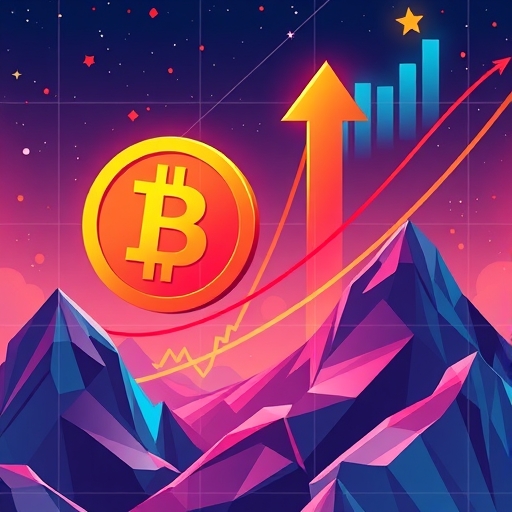 vibrant crypto market illustration showing Filecoin upward trend amid Bitcoin's future predictions