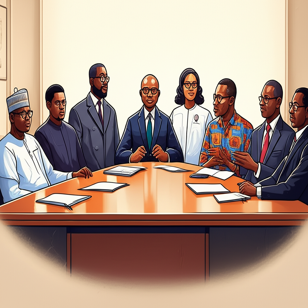 奈及利亞政府官員與 Ventures Platform 代表會面討論投資策略的插圖