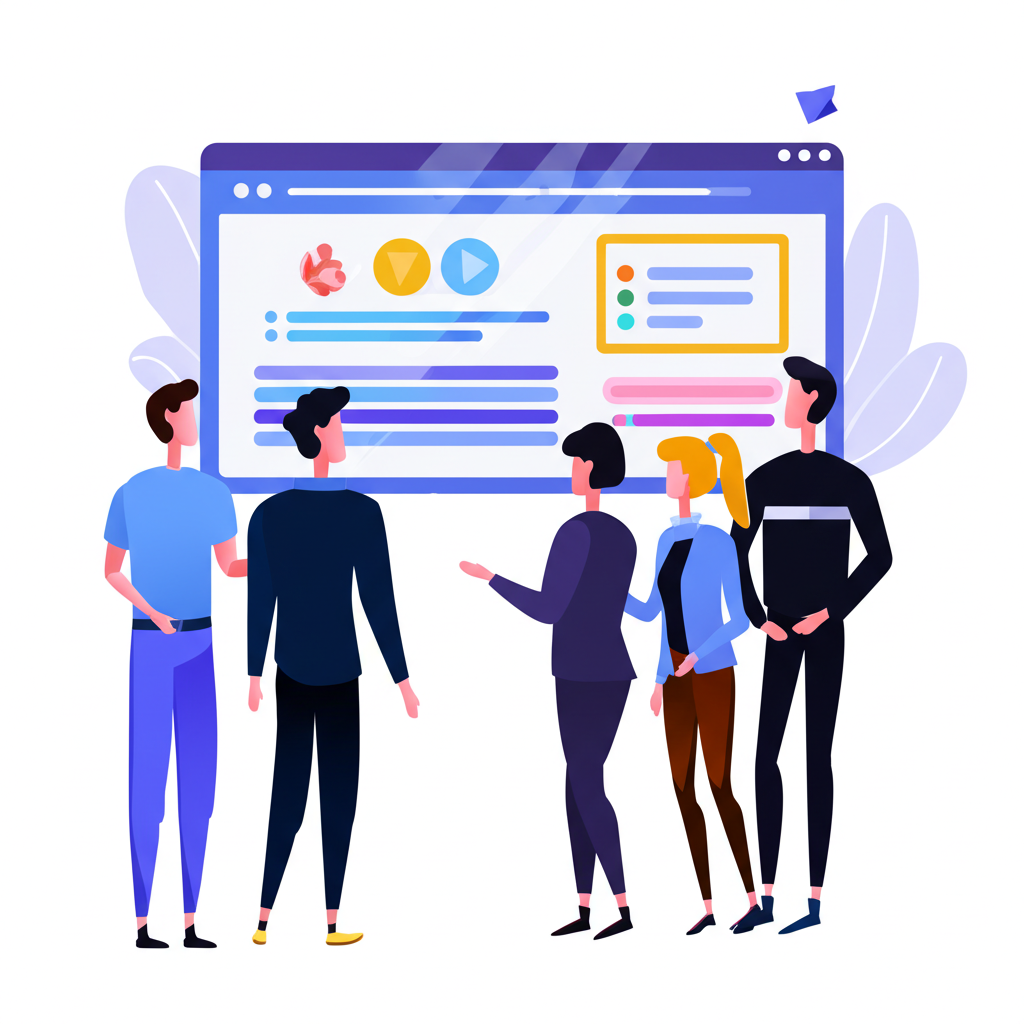 Meta高層在現代辦公室討論內容分級詮釋的插圖