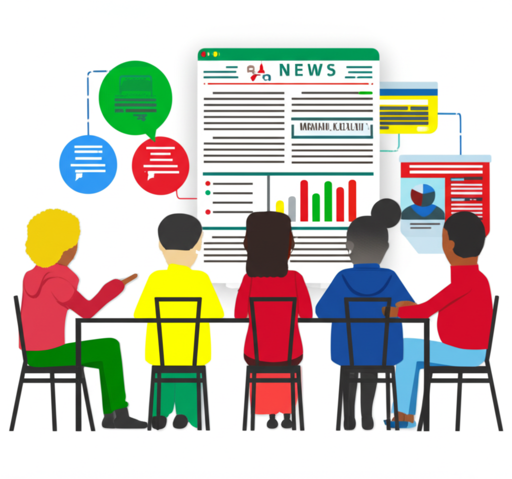 多元團體討論養老金改革對社會影響的圖示