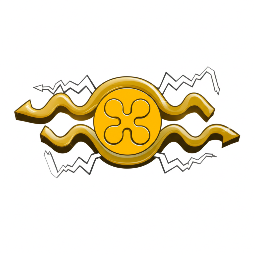 illustration of XRP experiencing significant price pressure amidst a volatile cryptocurrency market