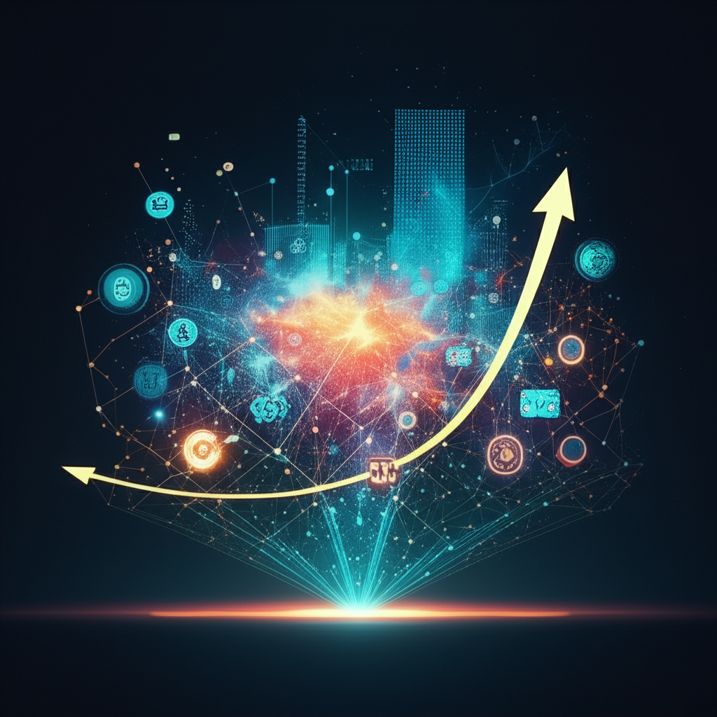 Animoca Brands 與 SPAC 逆向併購的藝術圖像，突顯 Web3 經濟成長