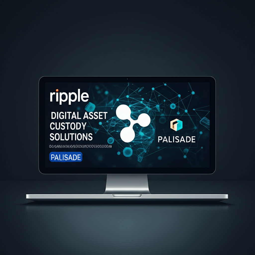 Ripple 宣布收購 Palisade 的插圖,展示數位資產託管解決方案與區塊鏈技術