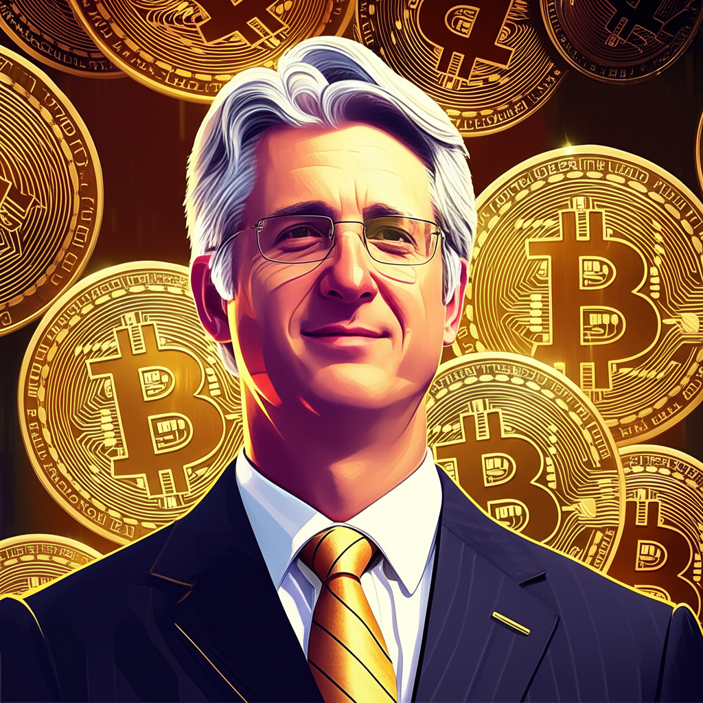 Michael Saylor 與比特幣周圍的硬幣,展現強勁市場與數位黃金概念