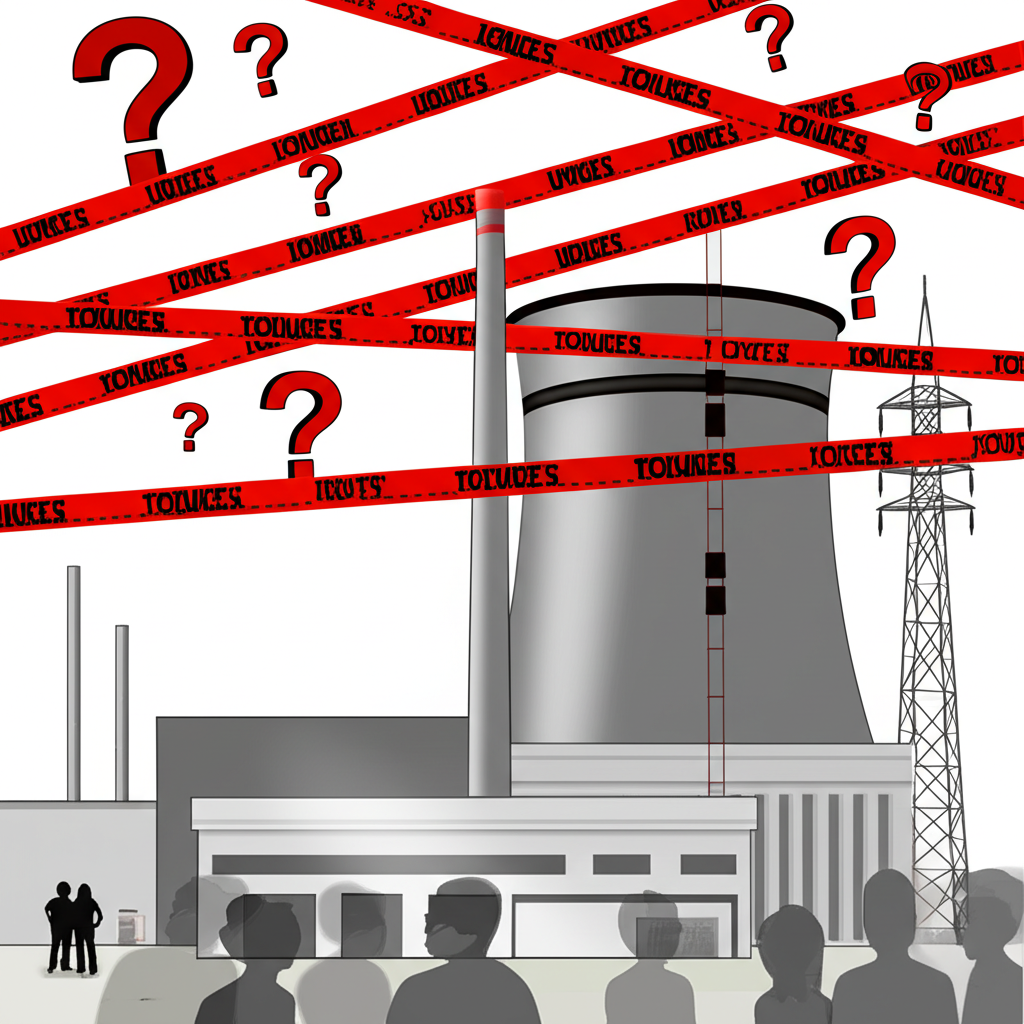 核電重啟挑戰的插圖，包括法規障礙與公眾意見