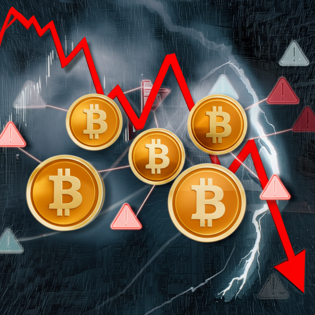公司持有大量比特幣投資面臨的潛在市場挑戰與清算風險討論的視覺圖
