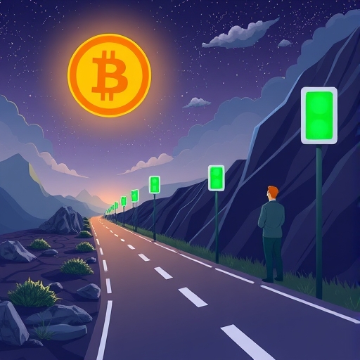 比特幣從波動路徑轉向穩定道路的插圖,2025年綠燈符號與機構投資者觀察