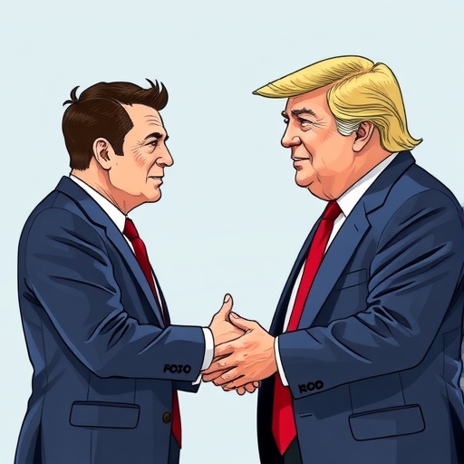 泰德·薩蘭多斯與類似唐納·川普的人物進行策略性外交，預先應對大型企業交易的政治與監管障礙