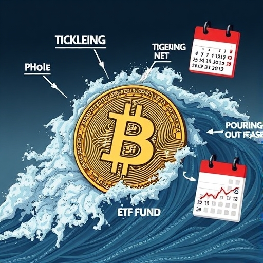 比特幣幣圖像經歷波動波浪,包含流動性緊縮、ETF流出和年末拋售壓力等挑戰元素