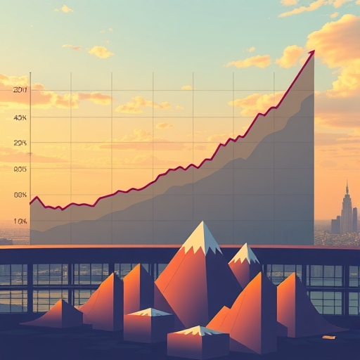 平穩市場插圖，上升股票圖表代表Raymond James對2026年樂觀展望，溫和通膨與穩定利率，前景強健企業領先