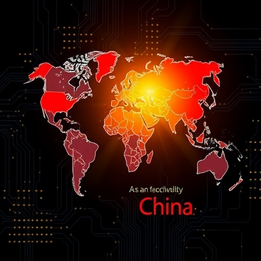 全球半導體產業地圖插圖，展示各國競爭與中國先進晶片技術發展的焦點