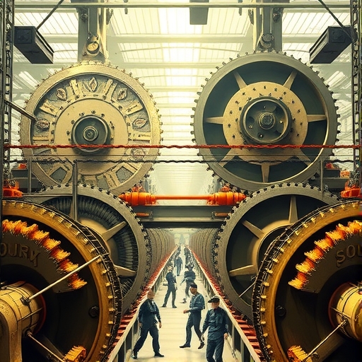 龐大昆蟲養殖場中巨大齒輪與複雜機械掙扎，象徵規模化難題與高運營成本的插圖