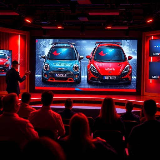 新聞廣播轉型為動態數據視覺化，顯示事件概率與觀眾互動元素插圖