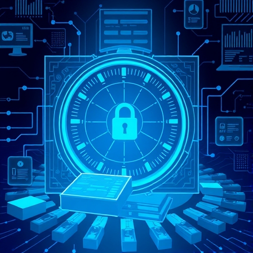 安全數位金庫插圖與合規虛擬資產經銷商網絡，代表強健的客戶資產保護、網路安全與風險管理