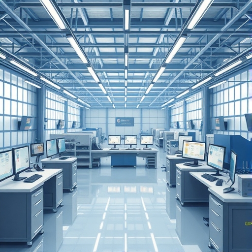 科技總部內的整合營運中心,展示研發、生產、銷售與先進示範產線的智慧製造解決方案