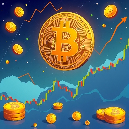 An illustration of bitcoin falling below 90000 dollars with AI concerns weak tech stocks and economic uncertainty hovering above a cryptocurrency market chart