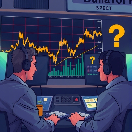 交易者觀察波動比特幣價格圖表，質疑市場底部