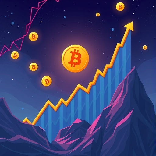 高度波動的加密貨幣市場插圖，比特幣價格從 90,000 美元高峰急劇下降，突顯投資者壓力