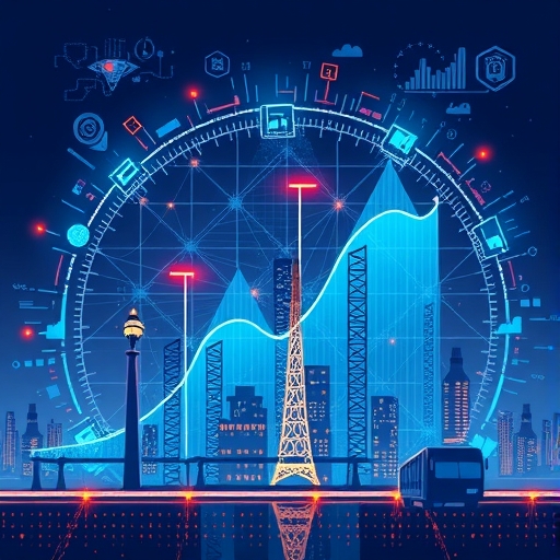 全球科技產業成長浪潮 軟體創新 基礎設施升級 策略性併購 多樣上漲動能 投資者尋求機會 插圖風格