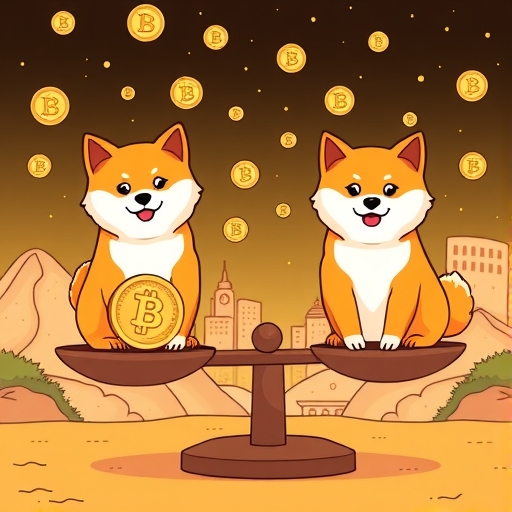 Comparison of Dogecoin and Shiba Inu coins showing stability and community engagement trends
