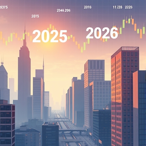 華爾街金融區天際線與2025/2026投資展望圖示