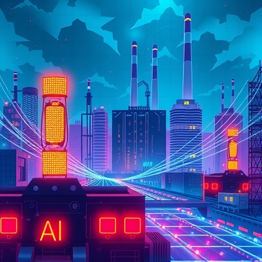 AI浪潮影響產業插圖，AI晶片與機器人轉型工廠與數位景觀