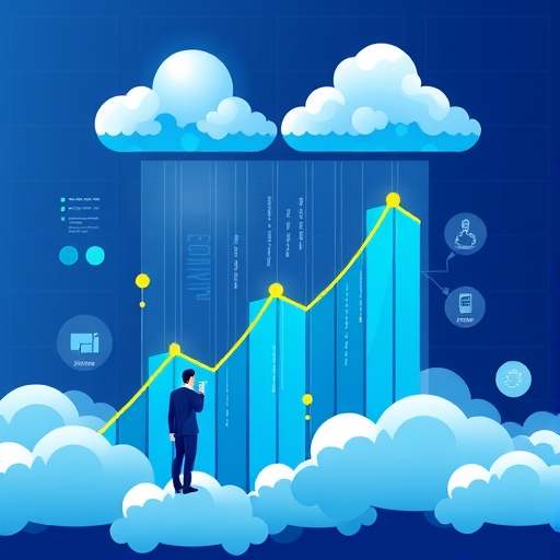 軟體產業強勁成長 企業數位轉型 雲端服務需求 三檔頂尖軟體股 投資機會 可擴充商業模式 插圖風格