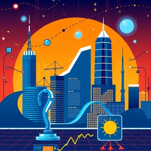 科技股蓄勢待發 重大上漲潛力 全球經濟 3兆美元產業 市場分析圖表 樂觀投資情緒 插圖風格