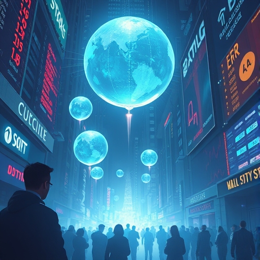 Wall Street concerns AI bubble rising AI stock valuations historic highs market observers worried over speculation unsustainable growth illustration