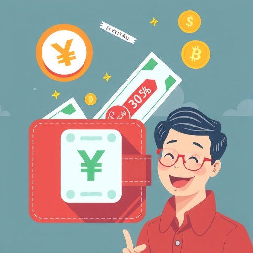 數字人民幣流入錢包顯示增長百分比,旁邊傳統紙幣比較,一人微笑代表吸引力提升