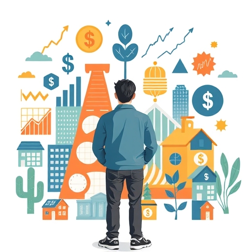 投資人面對多樣投資工具如股票、ETF與期貨的選擇圖像，代表資產配置策略