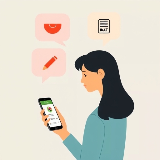 使用者對智慧裝置說話，ChatGPT 介面顯示外送應用圖標出現在對話泡泡中，象徵直接任務執行與便利性