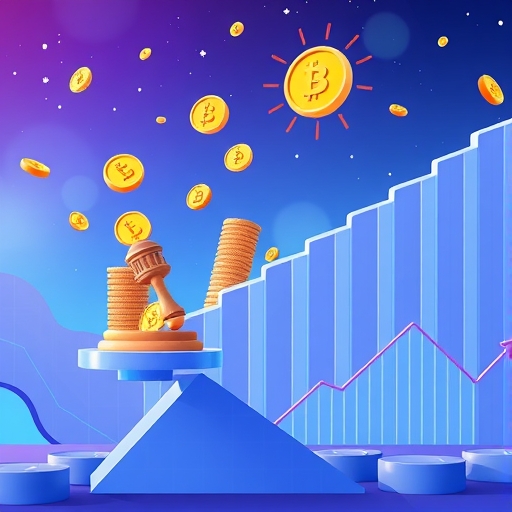 充滿活力的加密市場中 LUNC 代幣向上飛漲的圖像