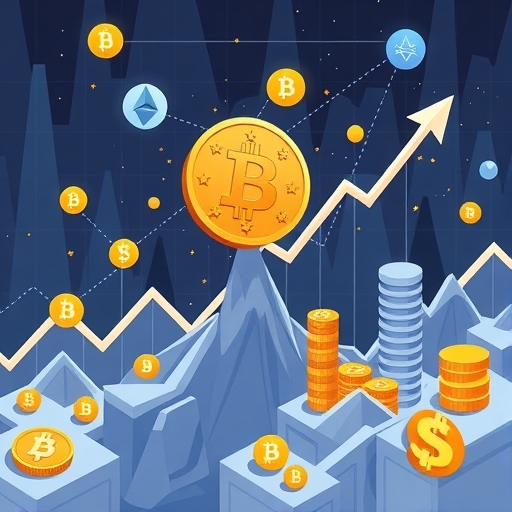 加密貨幣市場趨勢插圖：比特幣在ETF批准後上漲，機構資本流入數位資產，以太坊及Layer 2解決方案提升DeFi與NFT生態