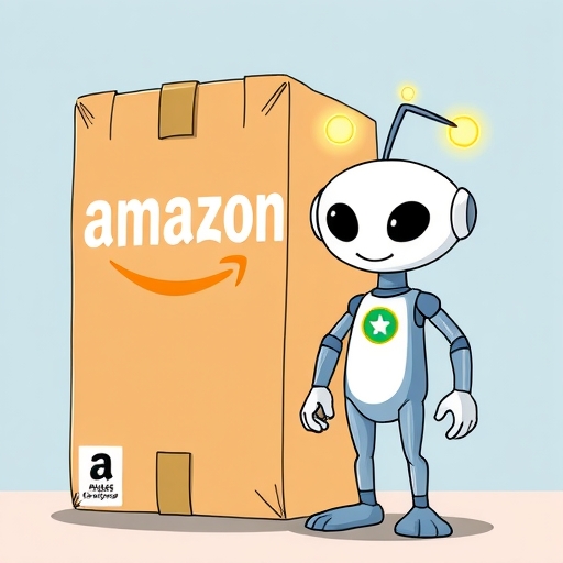 亞馬遜巨型包裹與Reddit AI策略象徵插圖