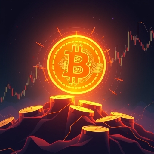 閃耀比特幣超越波動市場圖表與<a href=