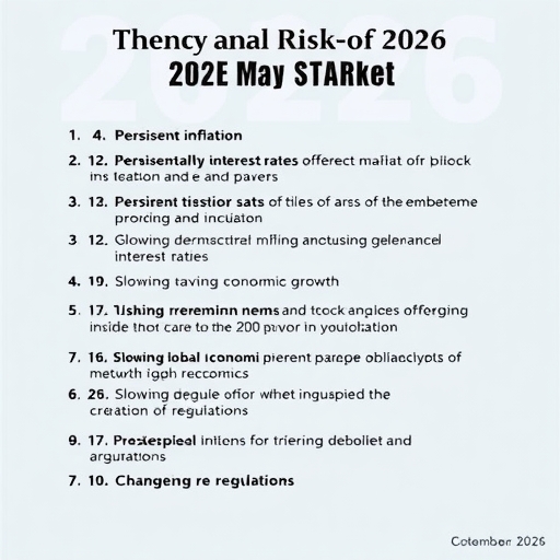 2026年股市風險長單，包括持續通貨膨脹、升息、地緣政治緊張、全球經濟成長放緩與監管變化