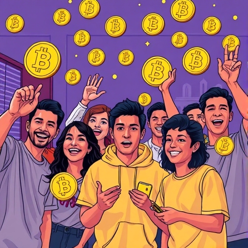 巴西Z世代熱情參與加密貨幣與穩定幣符號的數位介面