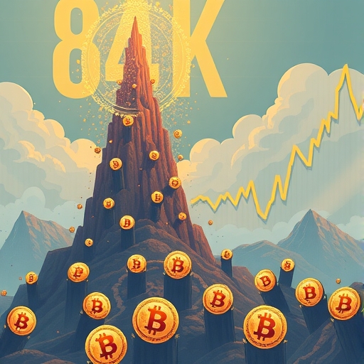 波動的加密貨幣市場，比特幣價格從8.4萬美元高峰下跌，數位資產國庫券下滑，韌性比特幣符號在混亂中屹立