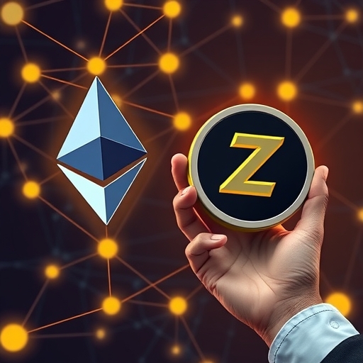 發光以太坊符號與網路線條代表Hegota升級及Bitmine持有,Zcash符號被企業之手策略收購象徵隱私幣需求