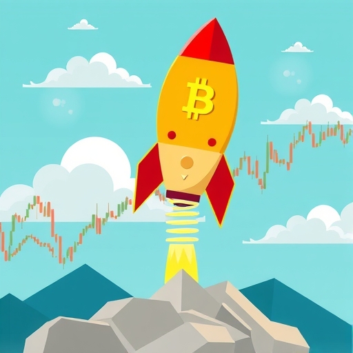 BNB 代幣火箭發射圖示,顯示市場波動與宏觀經濟背景